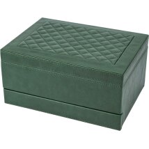 Humidor mit Schublade, Lederimitat grün für ca...