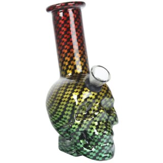 Bong Glas Skull rainbow 14,5 cm hoch