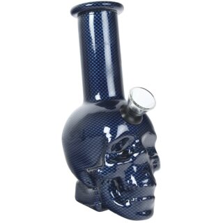 Bong Glas Skull blue 14,5cm