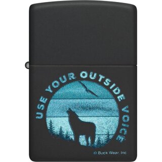 ZIPPO schwarz color Use Your outside Voice Wolf 60007459