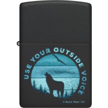 ZIPPO schwarz color Use Your outside Voice Wolf 60007459