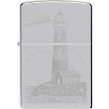 ZIPPO chrom poliert gelasert Lighthouse 60007477