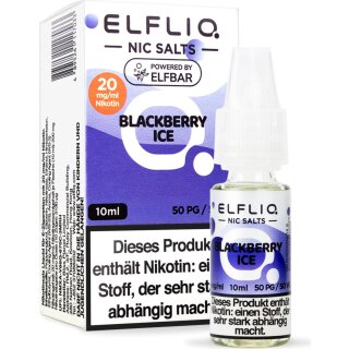ELFBAR ELFLIQ Blackberry Ice 20mg/ml Nic Salt 10ml