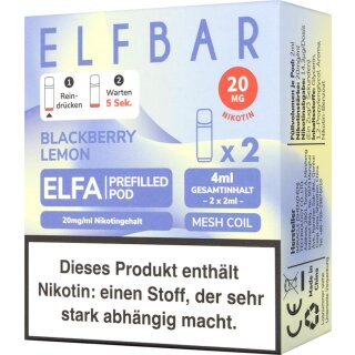 ELFBAR ELFA Pod Blackberry Lemon 20mg/ Nikotin 2er