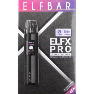 ELFBAR ELFX Pro Kit mit Leerpod (2ml) 0.8 Ohm schwarz