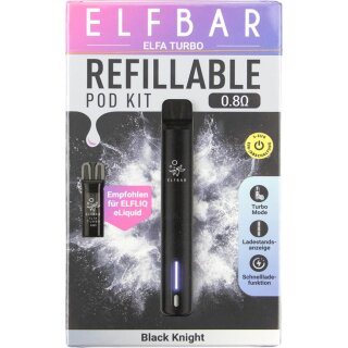 ELFBAR ELFA Turbo Kit mit Leerpod (2ml) 0.8 Ohm Black Night