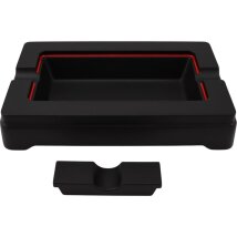 PASSATORE Zigarrenascher Aluminium schwarz, Innenrand rot