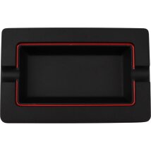 PASSATORE Zigarrenascher Aluminium schwarz, Innenrand rot