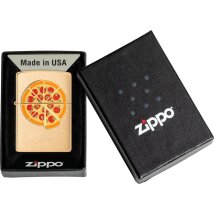ZIPPO messing gebürstet Emblem Pizza 2008113