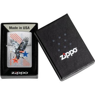 ZIPPO chrom gebürstet color Eagle and Stars 60007531