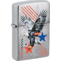 ZIPPO chrom gebürstet color Eagle and Stars 60007531