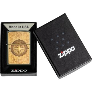ZIPPO Green Matte Plakette Topographic Compass 2008093