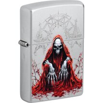 ZIPPO satin finish color/gelasert Reaper Skull 60007576