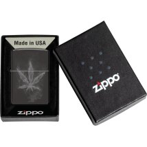 ZIPPO Ebony High Poli.Black Smokey Leaf 60007541