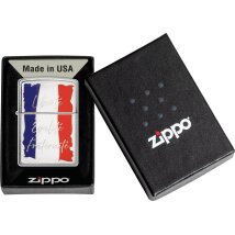 ZIPPO chrom gebürstet Plakette French Motto 2008090