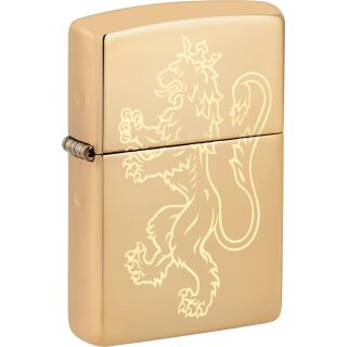 ZIPPO messing poliert graviert Medieval Lion 60007543