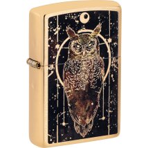 ZIPPO messing gebürstet color Owl 60007503