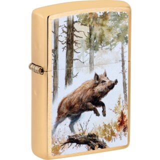ZIPPO messing gebürstet color Wild Boar 60007521