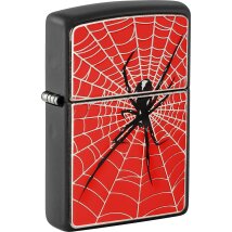 ZIPPO schwarz Plakette Spider Web Red 2008088