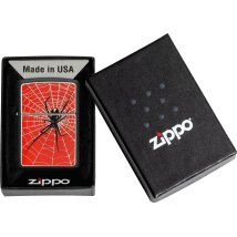 ZIPPO schwarz Plakette Spider Web Red 2008088