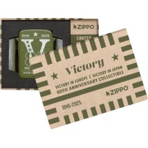 ZIPPO Steel Case Green Crackle Victory Europe Limited...