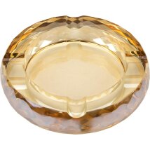 Zigarrenascher Kristallglas rund amber 4 Ablagen