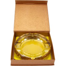 Zigarrenascher Kristallglas rund amber 4 Ablagen