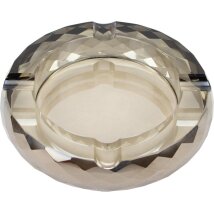 Zigarrenascher Kristallglas rund Rauchglas/silber 4 Ablagen