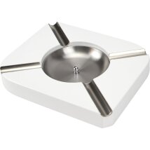 Zigarrenascher eckig weiß glänzend mit 4 Ablagen