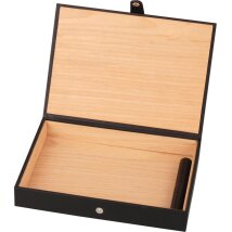PASSATORE Humidor Lederoptik schwarz für ca. 8-10...