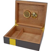 Humidor carbonfinish grau/gelb glänzend, ca. 20-30...