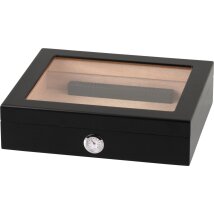 Humidor schwarz matt Glasdeckel