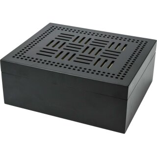 Humidor schwarz matt mit Dekor für ca. 50 Zigarren