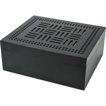 Humidor schwarz matt mit Dekor für ca. 50 Zigarren