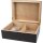 Humidor schwarz matt mit Dekor gold für ca. 50 Zigarren