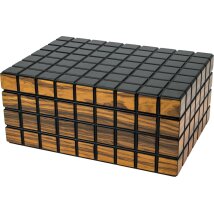 PASSATORE Humidor Rippen schwarz/Makassar matt, 30-40 Zig.