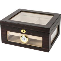 Humidor Ebony Ebony matt, Glasdeckel, für ca. 30-40...