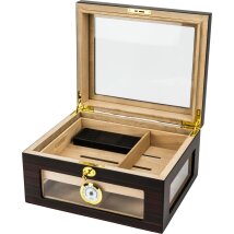 Humidor Ebony Ebony matt, Glasdeckel, für ca. 30-40...