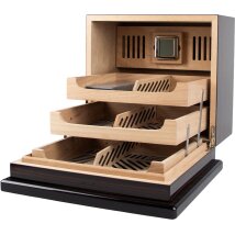 Humidor Ebony Finish Pianolack für ca. 75 Zigarren