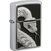 ZIPPO satin finish Plakette Snake Red Eyes