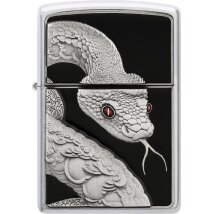 ZIPPO satin finish Plakette Snake Red Eyes