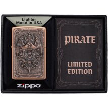 ZIPPO Rustic Bronze Plakette Pirate Skull 2008208