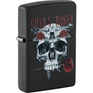 ZIPPO schwarz gelasert Guns N Roses Skull 60007812
