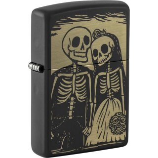 ZIPPO schwarz gelasert Skeleton Couple 60007808