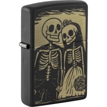 ZIPPO schwarz gelasert Skeleton Couple 60007808
