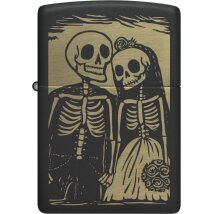 ZIPPO schwarz gelasert Skeleton Couple 60007808