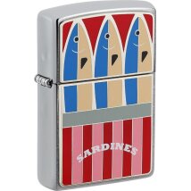 ZIPPO chrom gebürstet Plakette Sardines 2008205